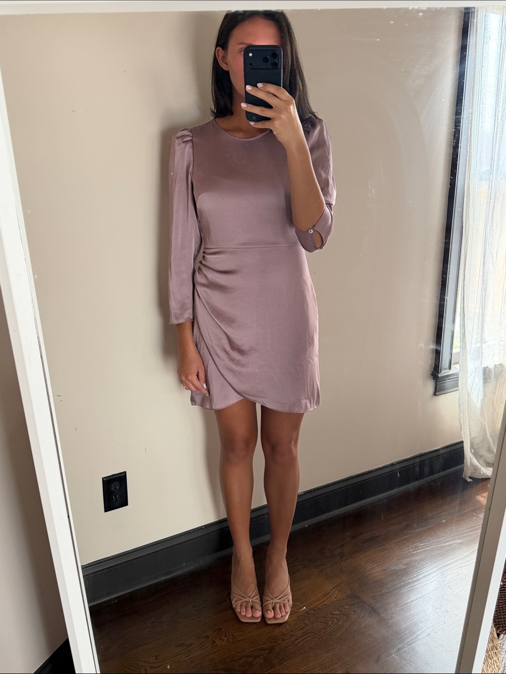 Aritzia Wilfred mini satin dress